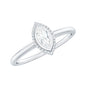 Marquise Cut Moissanite Solitaire Ring in Bezel Setting