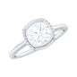 1.7 Carat Cushion Cut Moissanite Solitaire Ring in Bezel Setting