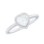 0.5 Carat Moissanite Heart Promise Ring in Bezel Setting