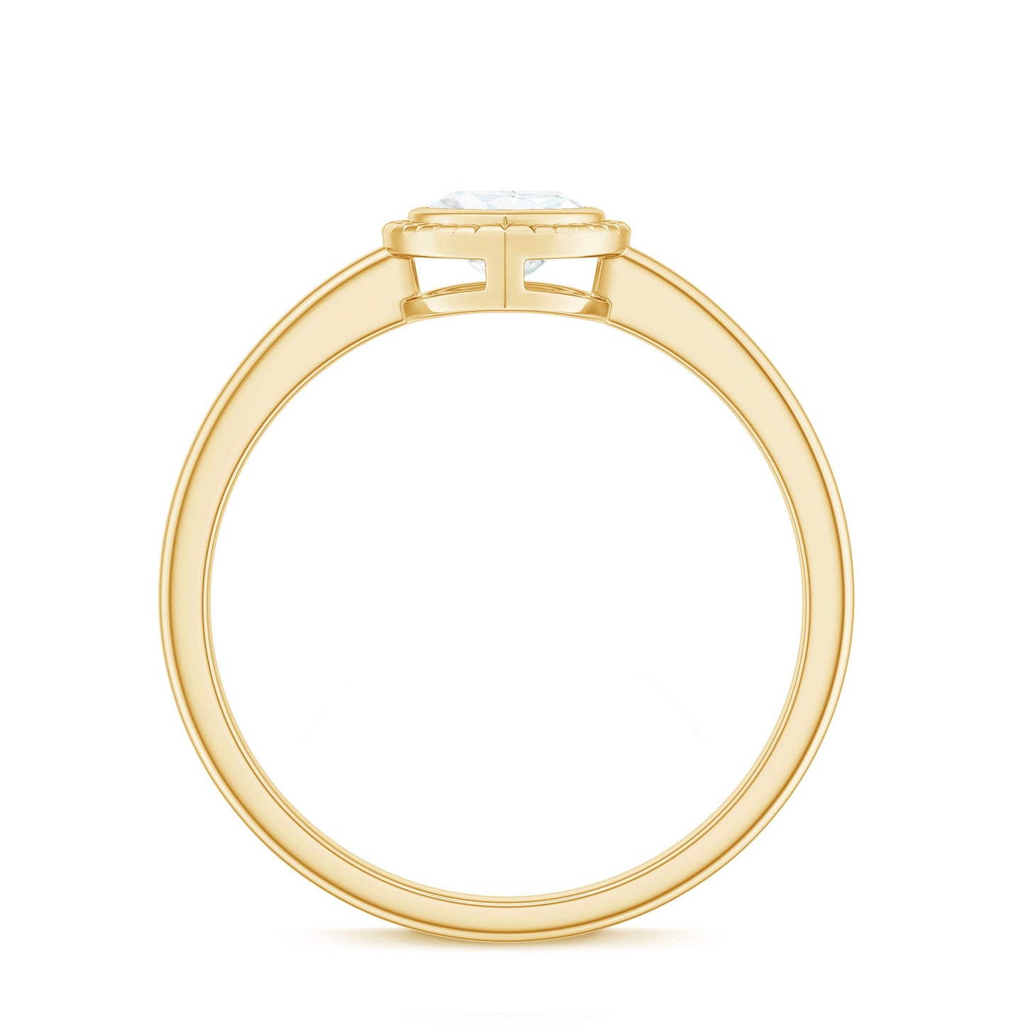 0.5 Carat Moissanite Heart Promise Ring in Bezel Setting
