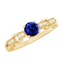 Certified 0.6 Carat Lab Grown Blue Sapphire Promise Ring with Diamond for Women