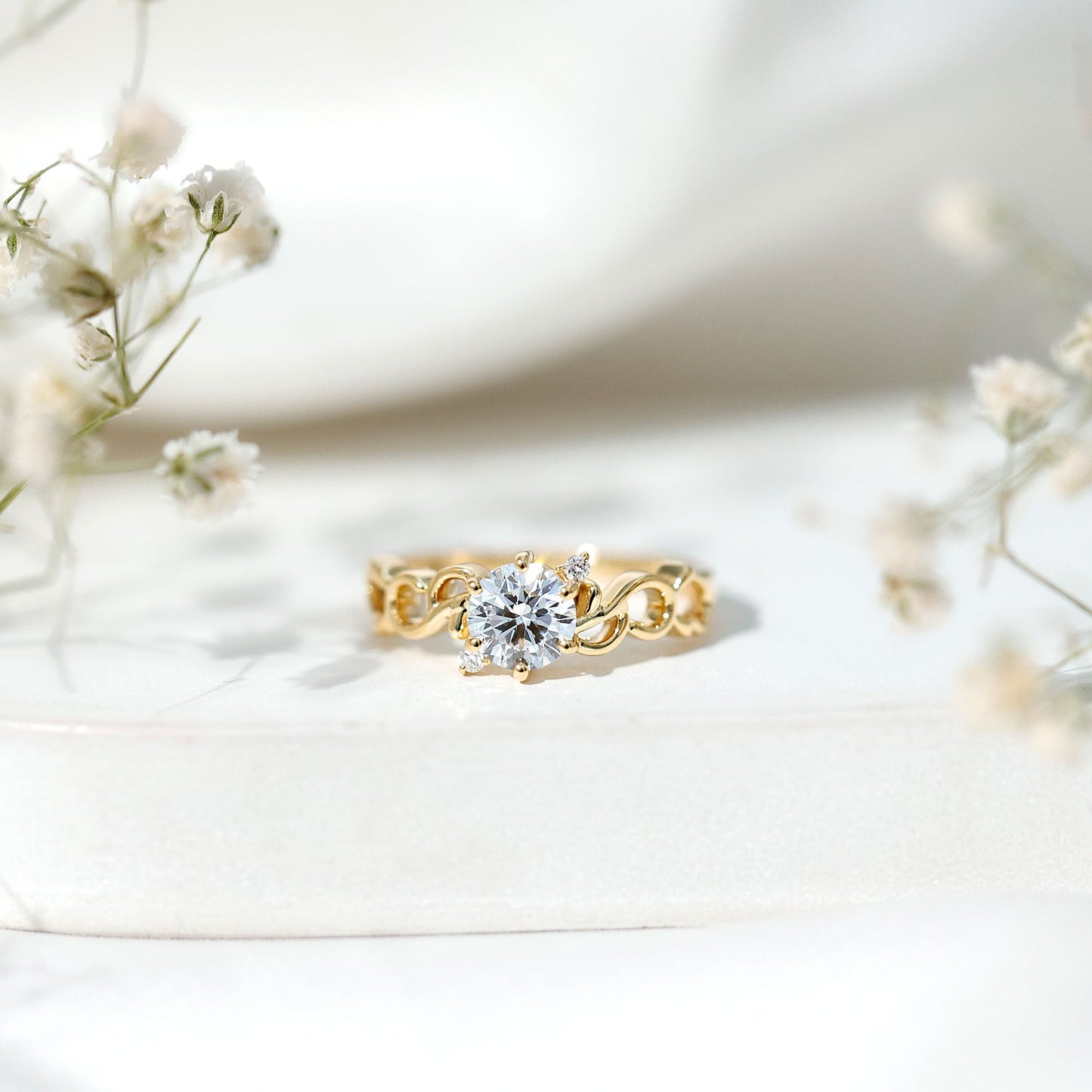 Lab Grown Diamond Art Deco Engagement Ring