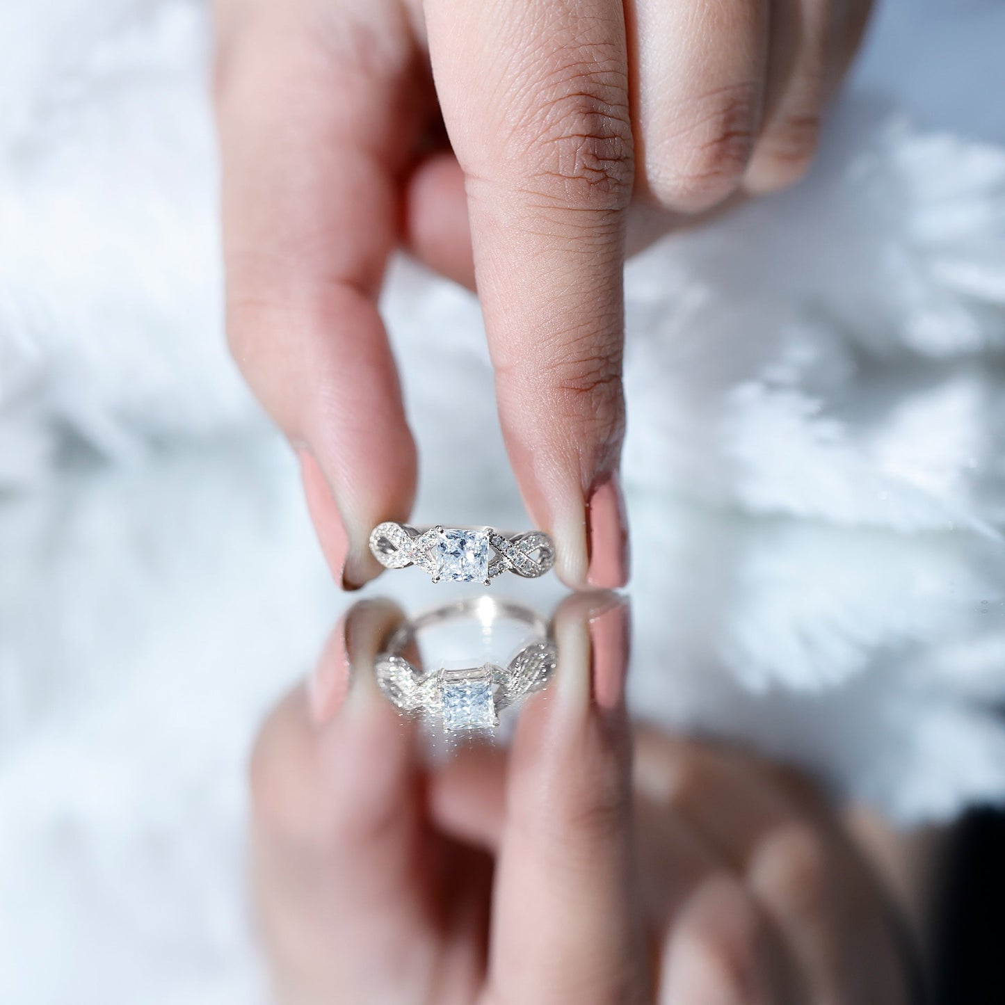Lab Grown Diamond Princess Cut Engagement Ring For Her