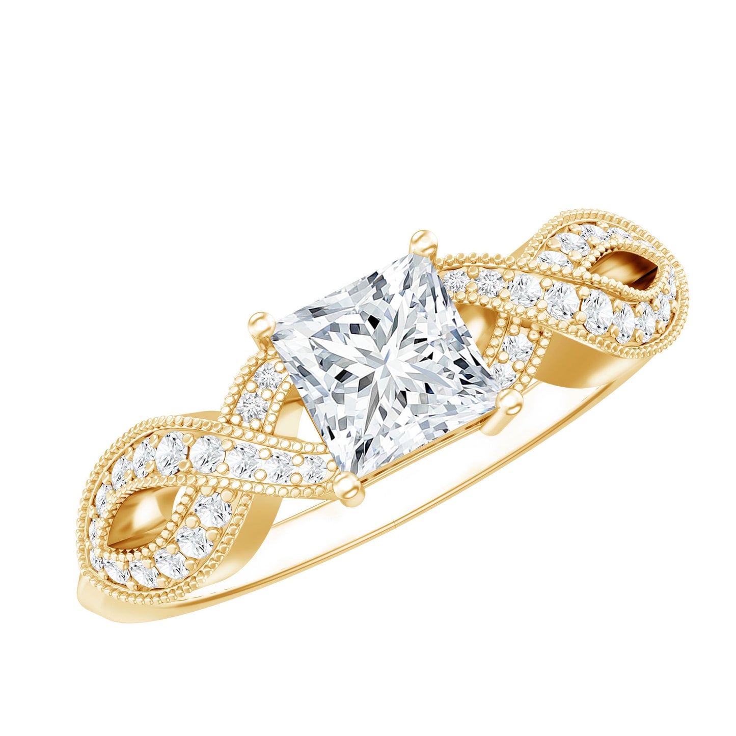 Lab Grown Diamond Princess Cut Engagement Ring For Her