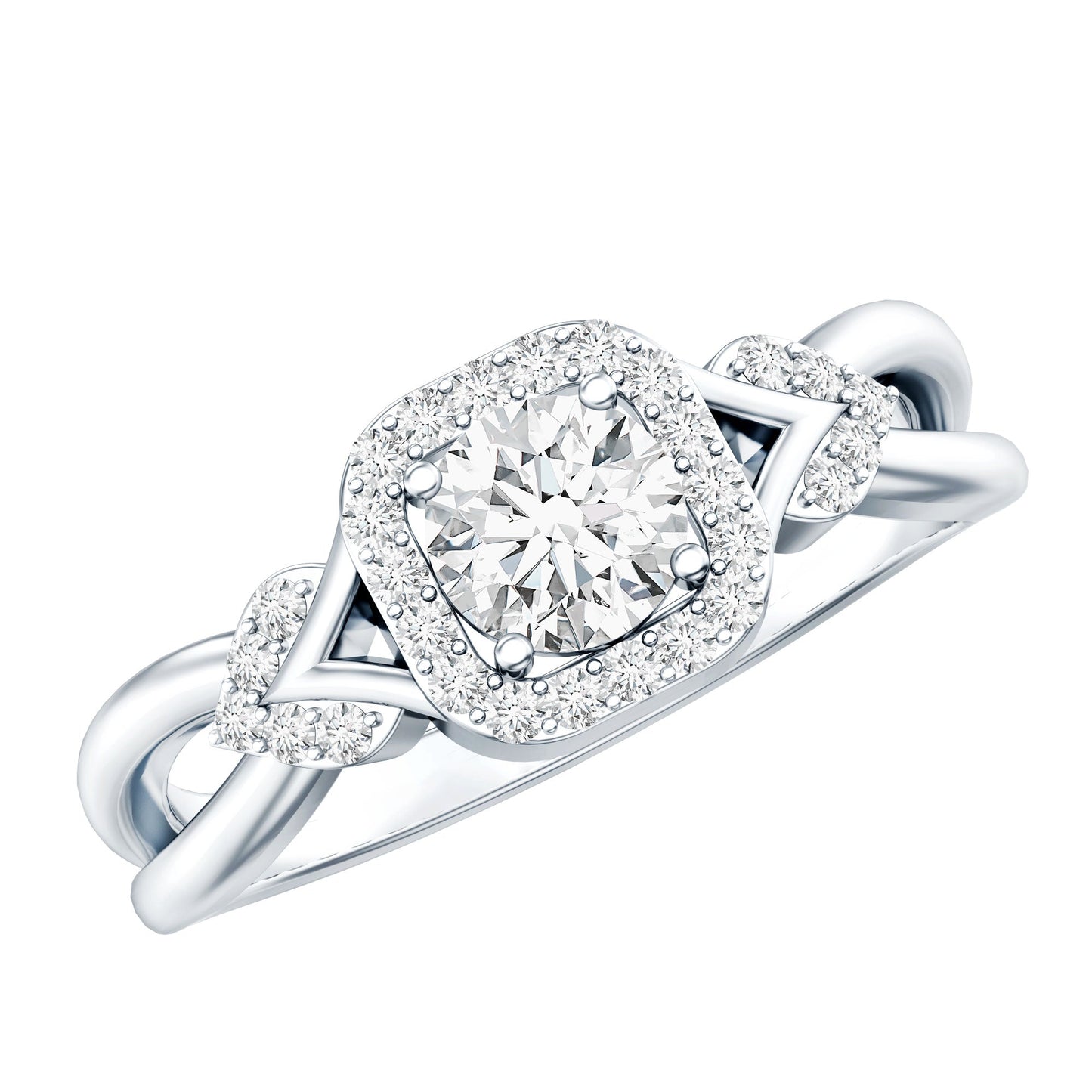Lab Grown Diamond Halo Engagement Ring