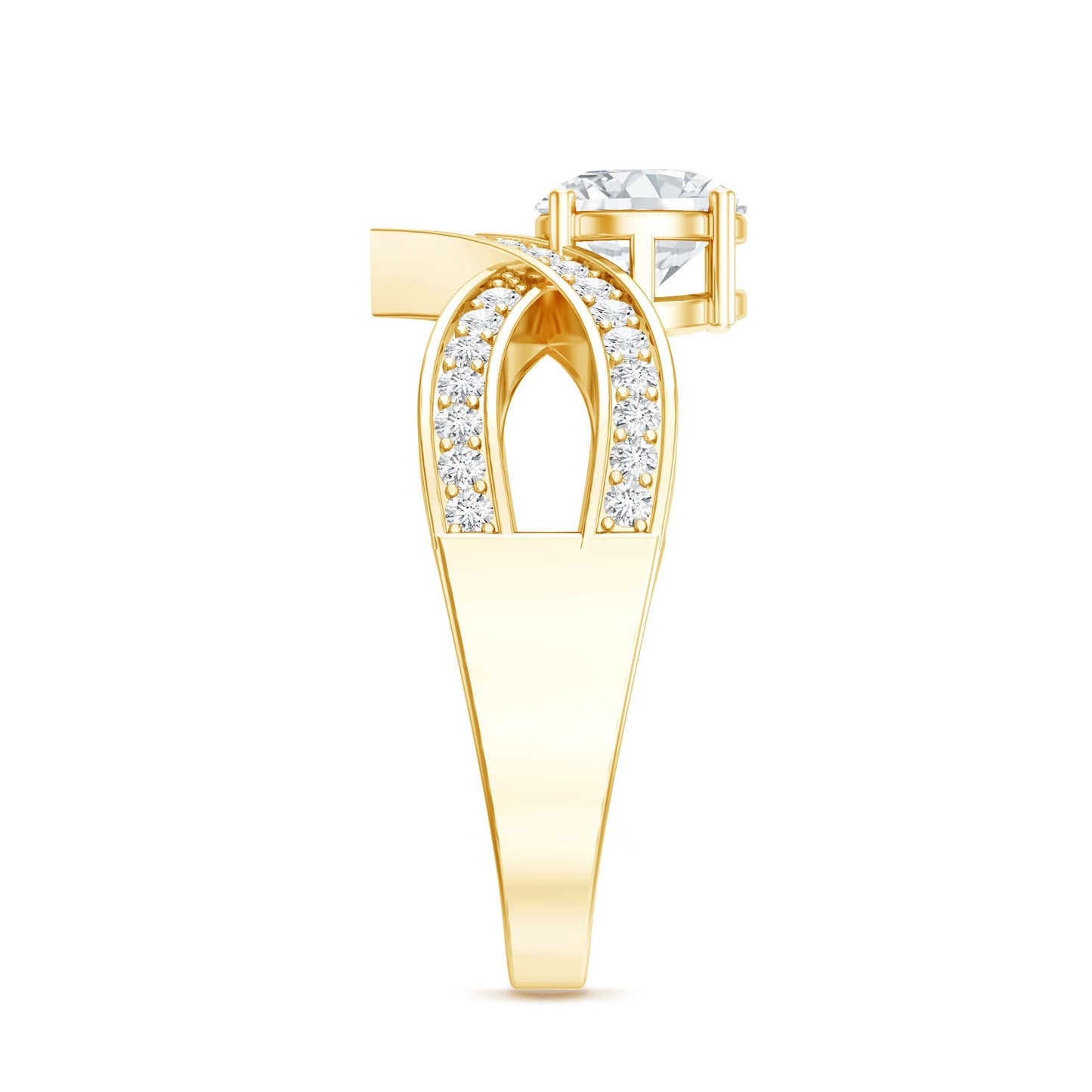Certified Lab Grown Diamond Designer Solitaire Engagement Ring