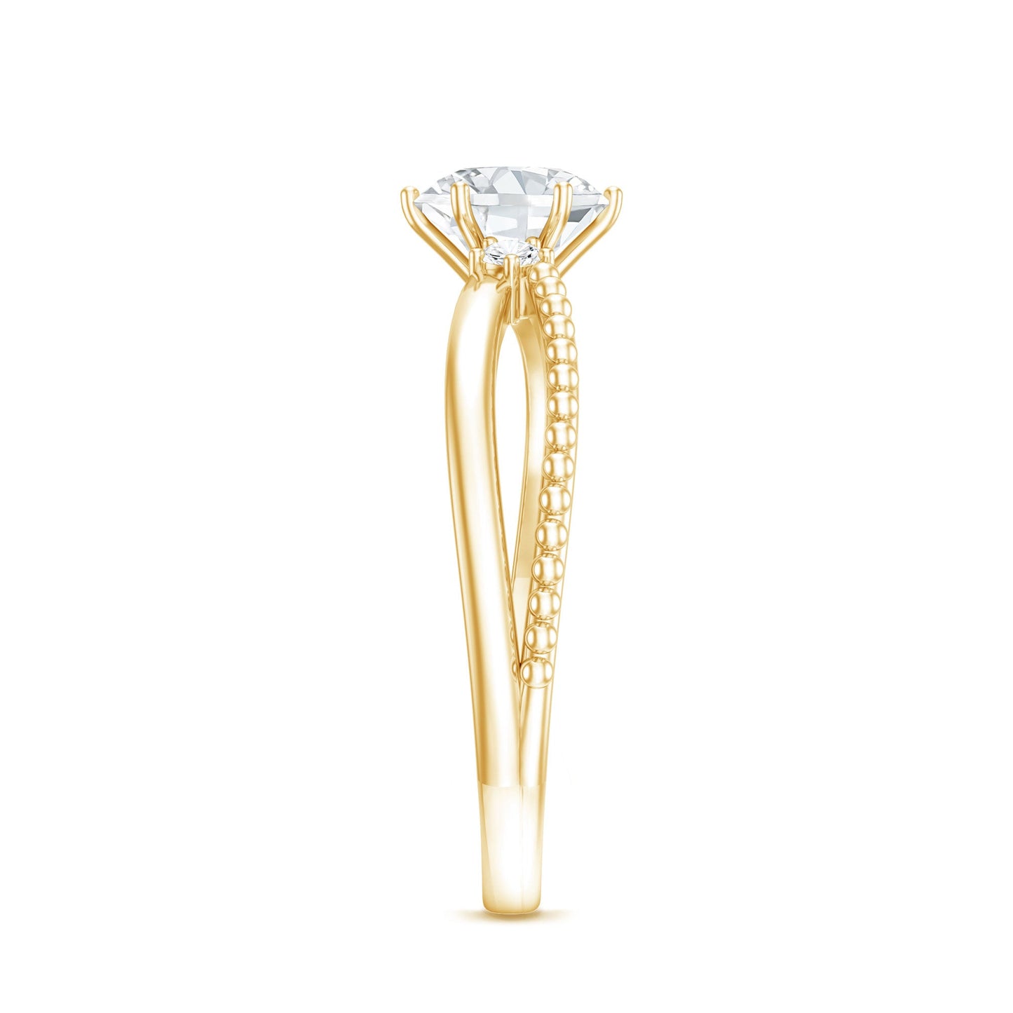 Lab Grown Diamond Solitaire Splt Shank Engagement Ring