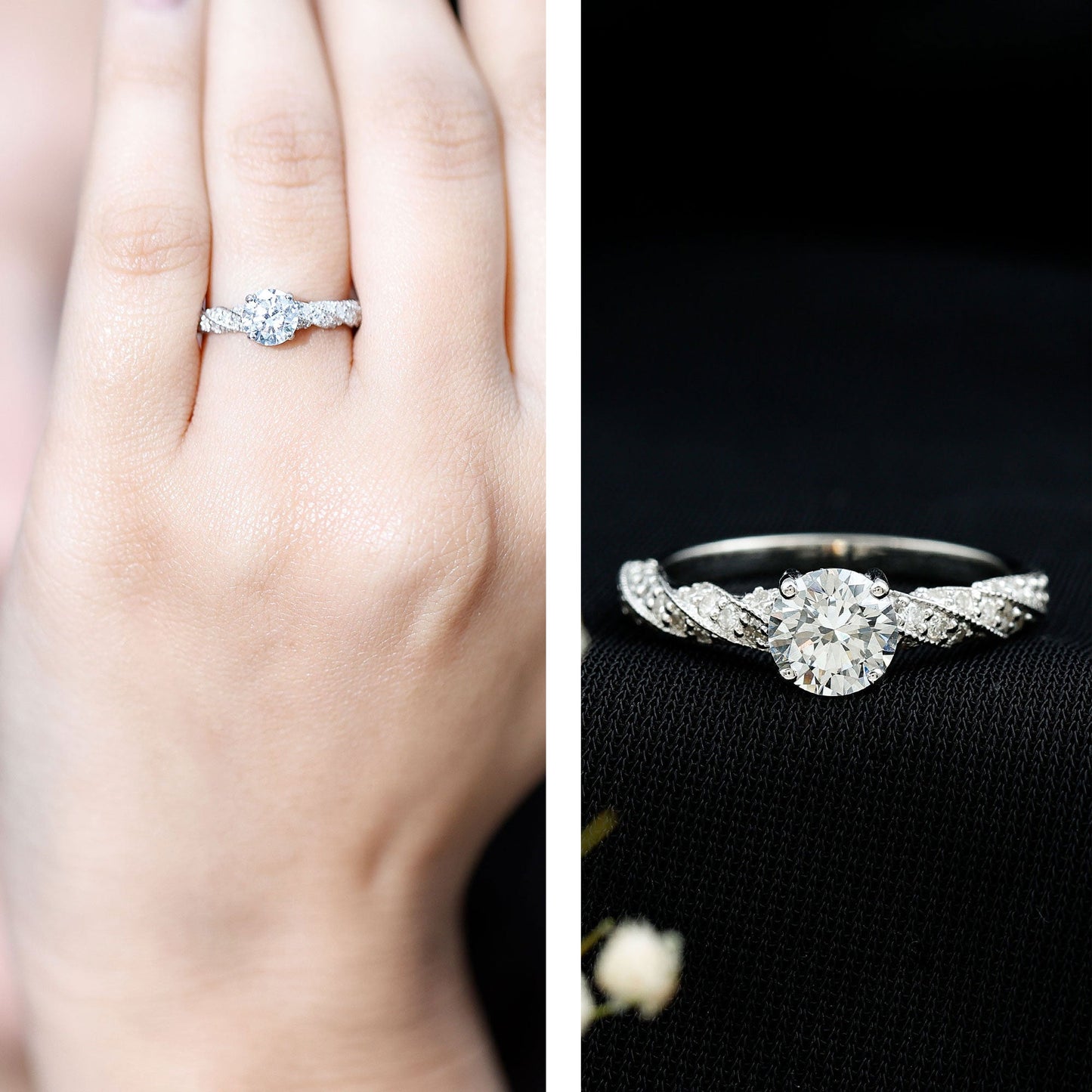 Round Shape Lab Grown Diamond Solitaire Engagement Ring