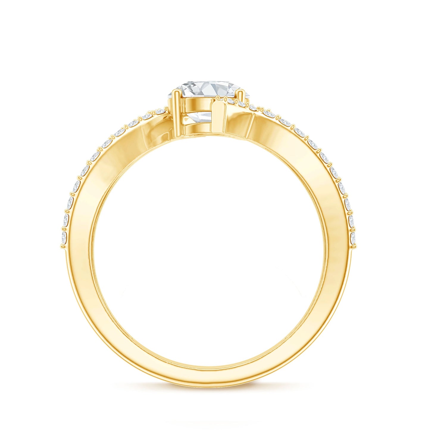 Certified Lab Grown Diamond Bypass Engagement Ring