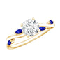 Certified Lab Grown Diamond Engagement Ring with Sapphire