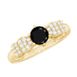 Certified 0.84 Carat Lab Grown Black Diamond Solitaire Engagement Ring with White Diamond