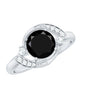 2 Carat Lab Grown Black and White Diamond Engagement Ring for Women