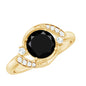 2 Carat Lab Grown Black and White Diamond Engagement Ring for Women