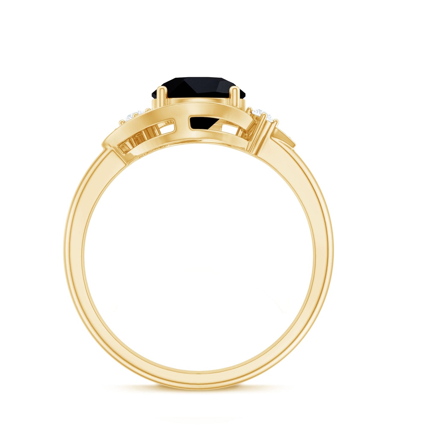 2 Carat Lab Grown Black and White Diamond Engagement Ring for Women