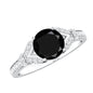 Lab Grown Black Diamond Solitaire Engagement Ring