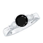 Certified 1.3 Carat Lab Grown Black Diamond Engagement Ring with White Diamond