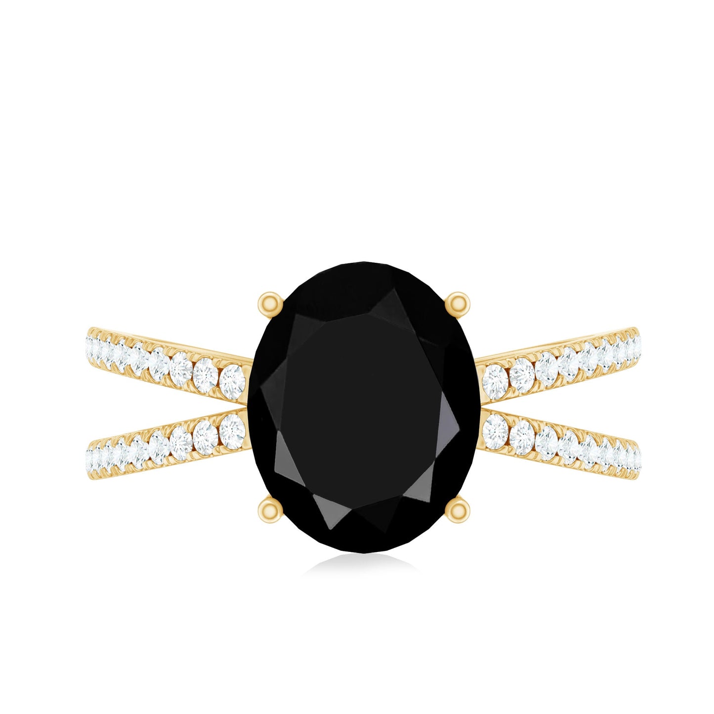 4.2 Carat Lab Grown Black Diamond Statement Engagement Ring with White Diamond