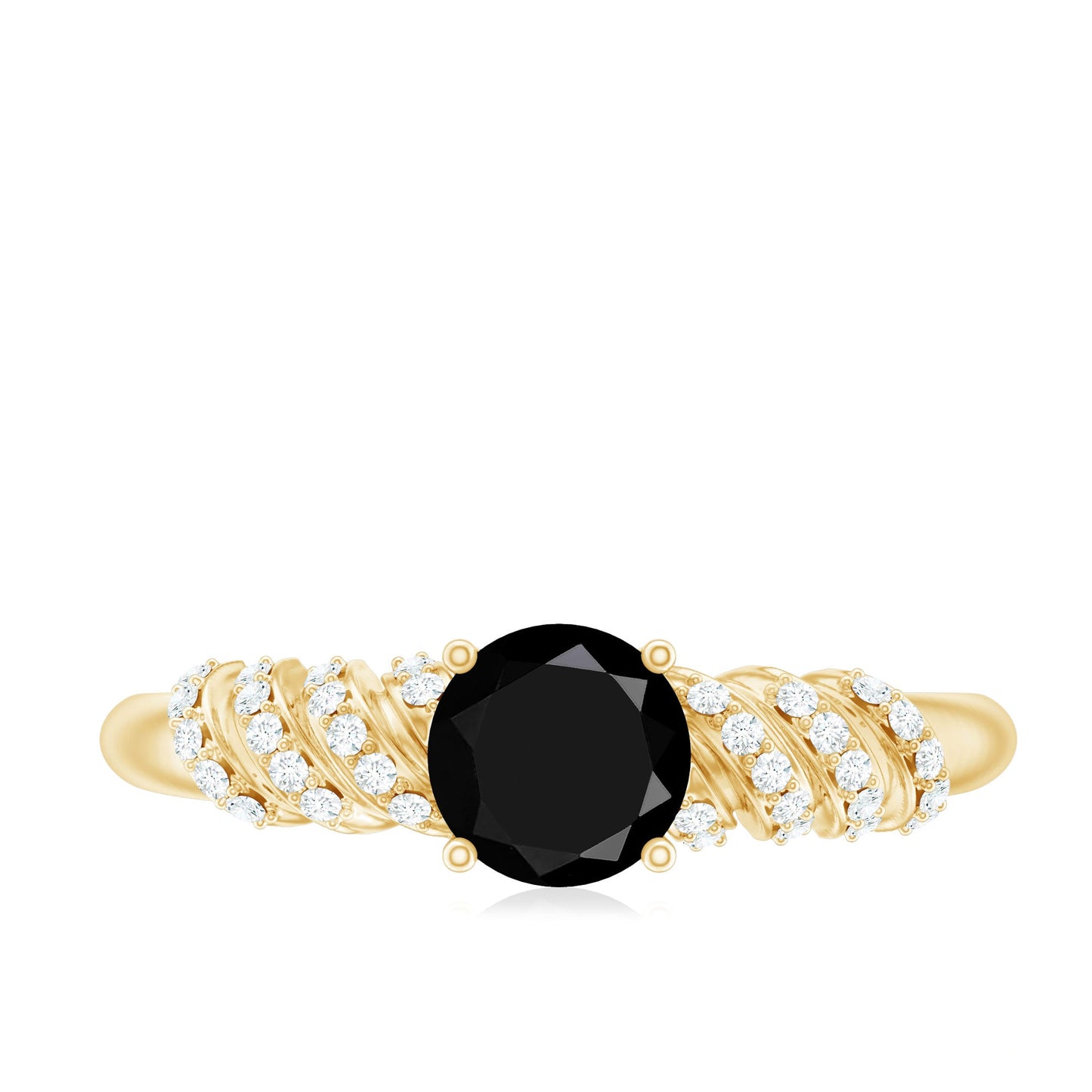 Lab Grown Black Diamond Solitaire Promise Ring With Diamond