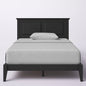 Full Traditional Solid Oak Wooden Platform Bed Frame with Headboard in Black