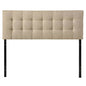 Queen size Modern Beige Tan Taupe Fabric Tufted Upholstered Headboard