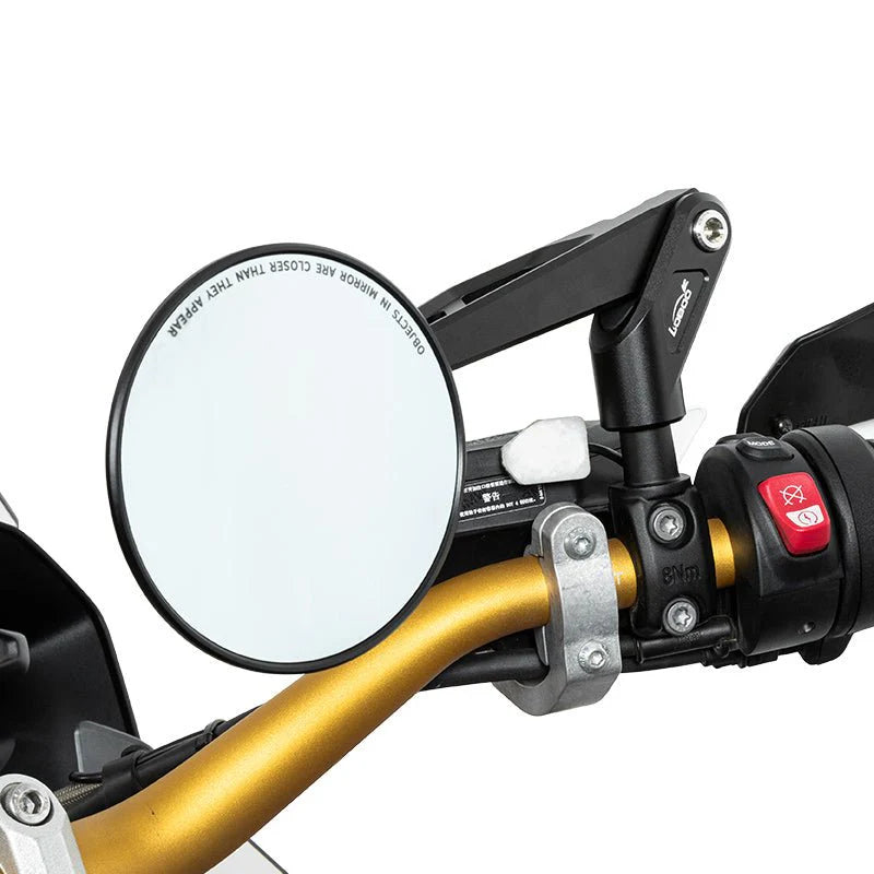 RM01 CNC Aluminum Rearview Mirror – Wide-Angle Spherical Lens, Anti-Glare, Folding Design