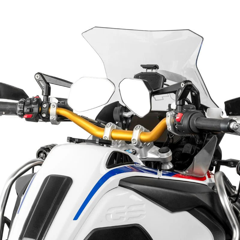 RM02 Motorcycle Rearview Mirror – 1200R Spherical Lens, CNC Aluminum, Anti-Glare & Quick-Fold Design