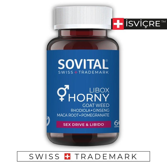 Sovital Libox Horny Dietary Supplement for Libido & Vitality - 60 Capsules, Ginseng & Horny Goat Weed Extract