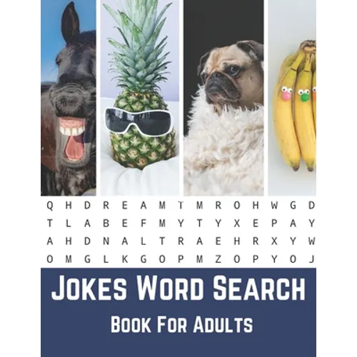 Jokes Word Search Book For Adults: Large Print Puzzle Book Gift With Solutions And Funny Jokes - Paperback