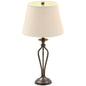 Traditional Bronze Metal Finish Table Lamp with Beige Linen Shade