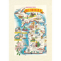 Vintage Lined Notebook Greetings from Michigan, Map - Paperback