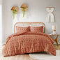 Full/Queen 3-Piece Rust Orange Pompom Microfiber Comforter Set