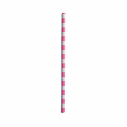 Bev Tek Pink Paper Straw - Ring, Biodegradable, 6mm - 7 3/4" - 100 count box