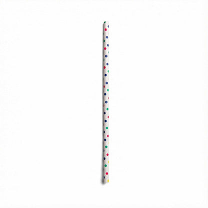 Bev Tek Confetti Paper Straw - Polka Dots, Biodegradable, 6mm - 7 3/4" - 100 count box