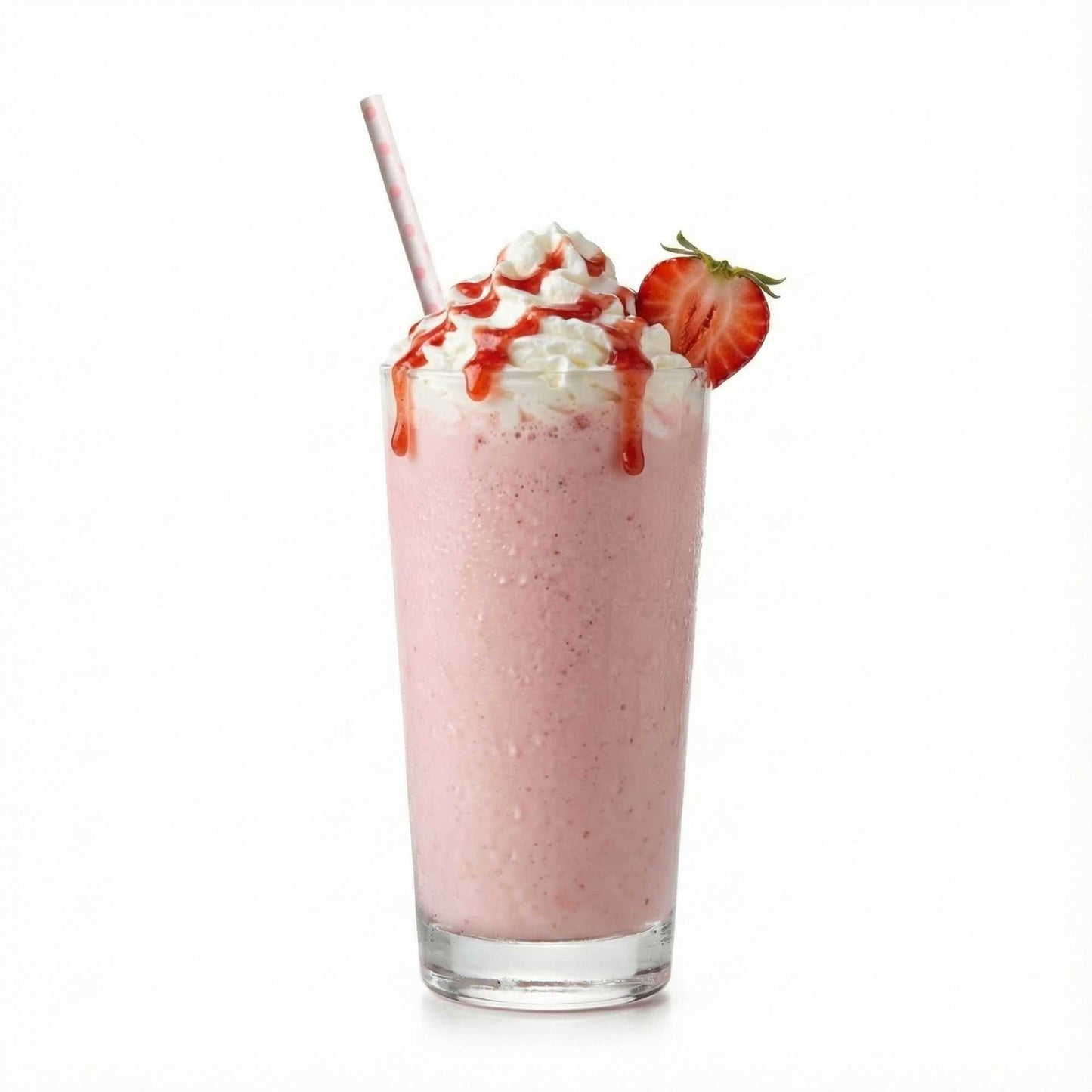 Bev Tek Pink Paper Straw - Polka Dots, Biodegradable, 6mm - 7 3/4" - 100 count box