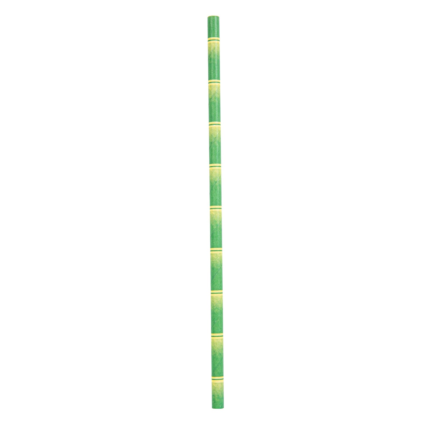 Bev Tek Green Paper Straw - Bamboo Stalks, Biodegradable, 6mm - 7 3/4" - 100 count box