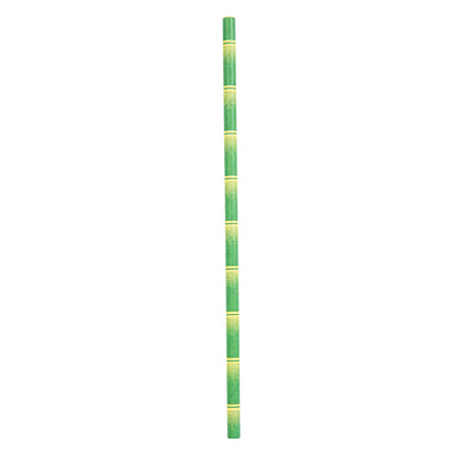 Bev Tek Green Paper Straw - Bamboo Stalks, Biodegradable, 6mm - 7 3/4" - 100 count box