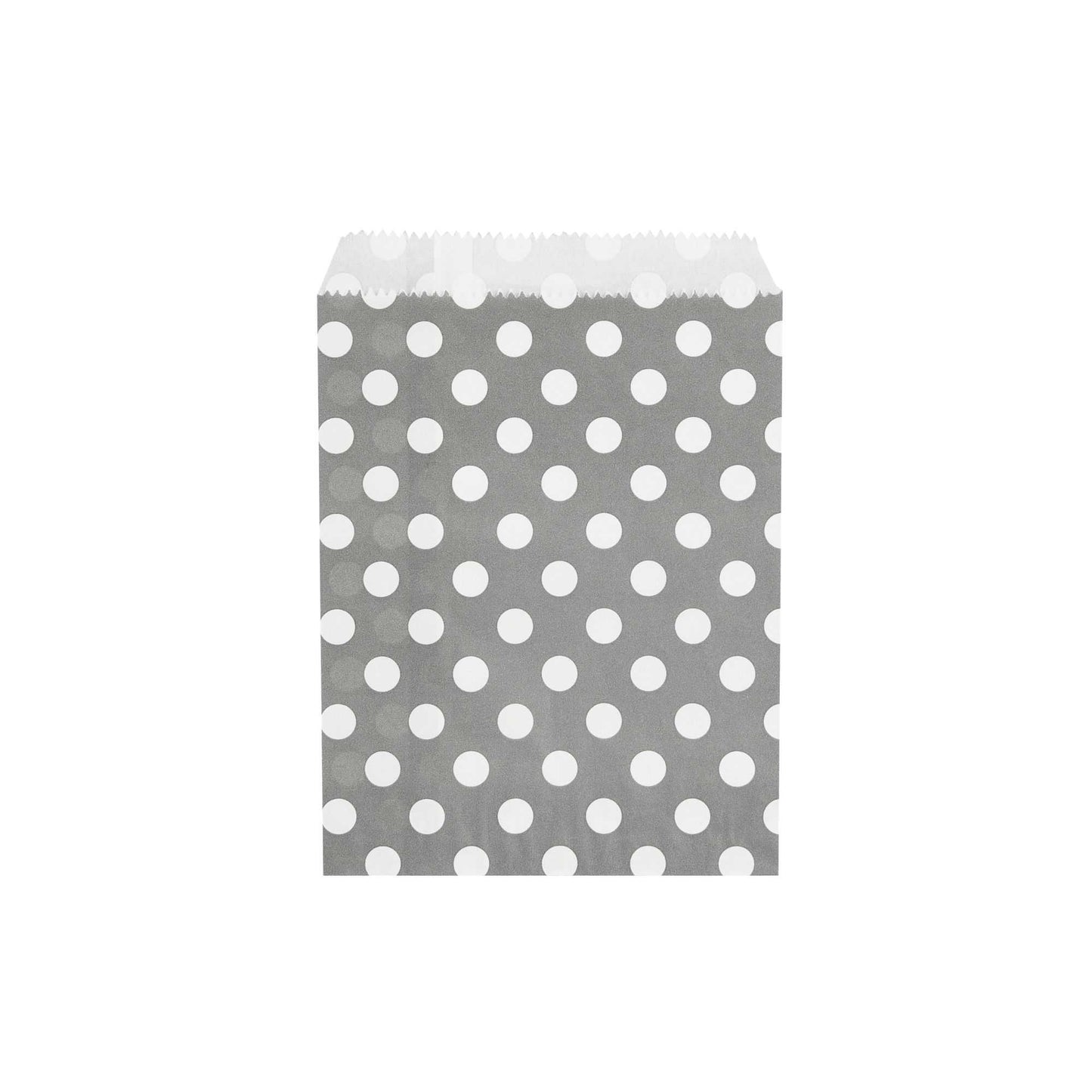 Bag Tek Rectangle Gray Paper Bag - Polka Dots - 7" x 5" - 100 count box