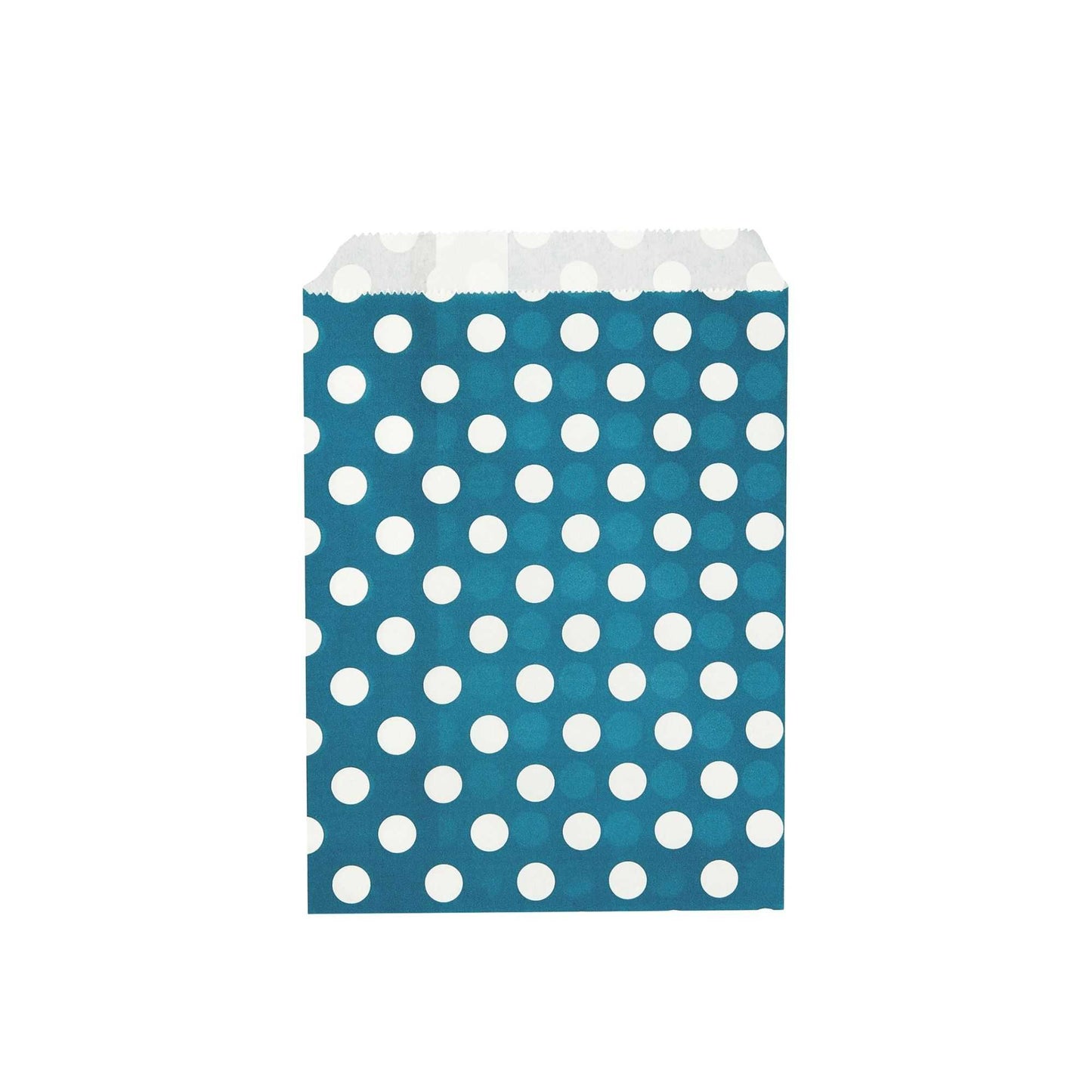 Bag Tek Rectangle Navy Blue Paper Bag - Polka Dots - 7" x 5" - 100 count box