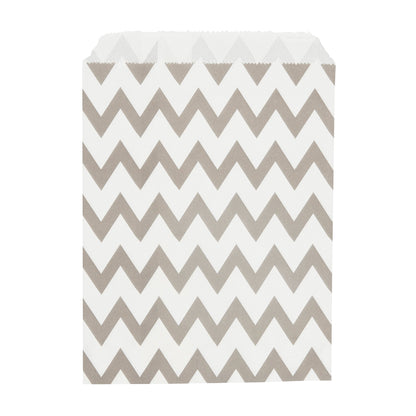 Bag Tek Rectangle Gray Paper Bag - Zig Zags - 7" x 5" - 100 count box