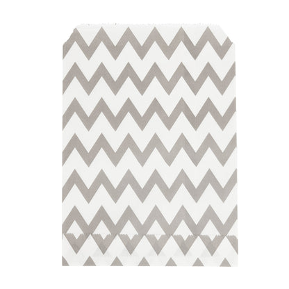 Bag Tek Rectangle Gray Paper Bag - Zig Zags - 7" x 5" - 100 count box