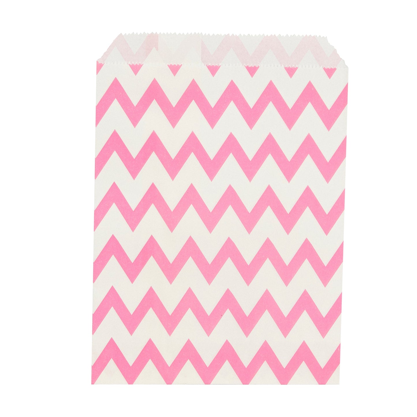 Bag Tek Rectangle Pink Paper Bag - Zig Zags - 7" x 5" - 100 count box