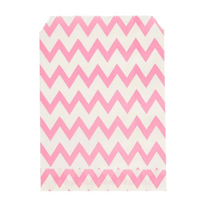 Bag Tek Rectangle Pink Paper Bag - Zig Zags - 7" x 5" - 100 count box