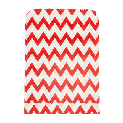 Bag Tek Rectangle Red Paper Bag - Zig Zags - 7" x 5" - 100 count box