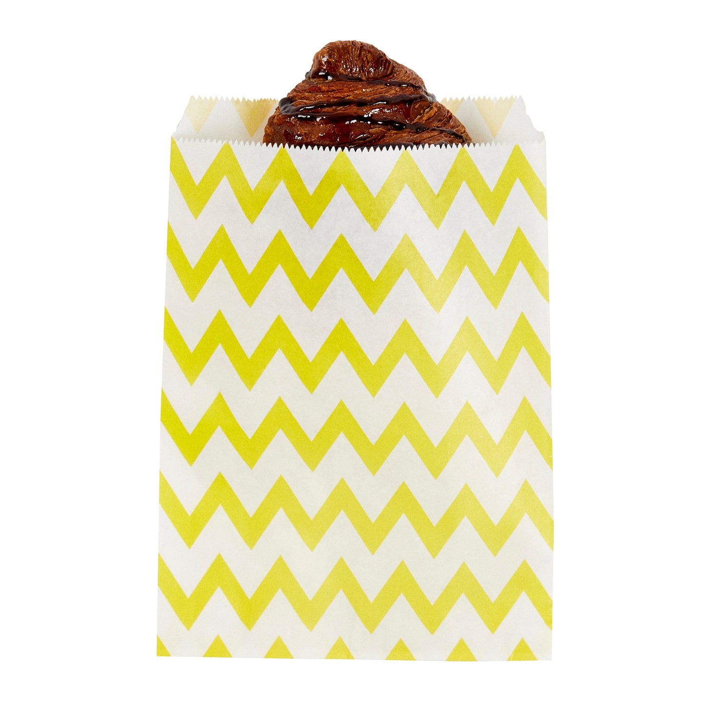 Bag Tek Rectangle Yellow Paper Bag - Zig Zags - 7" x 5" - 100 count box
