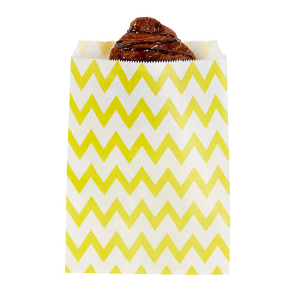 Bag Tek Rectangle Yellow Paper Bag - Zig Zags - 7" x 5" - 100 count box