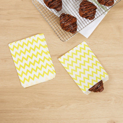 Bag Tek Rectangle Yellow Paper Bag - Zig Zags - 7" x 5" - 100 count box