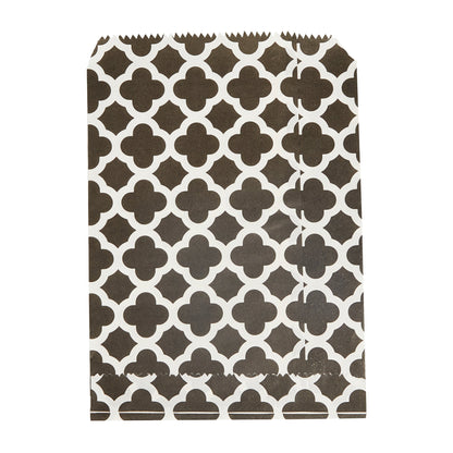 Bag Tek Rectangle Black Paper Bag - Asian Monogram - 7" x 5" - 100 count box