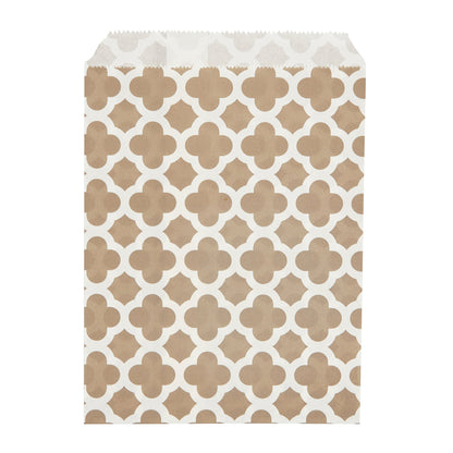 Bag Tek Rectangle Gray Paper Bag - Asian Monogram - 7" x 5" - 100 count box