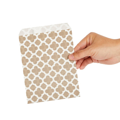 Bag Tek Rectangle Gray Paper Bag - Asian Monogram - 7" x 5" - 100 count box