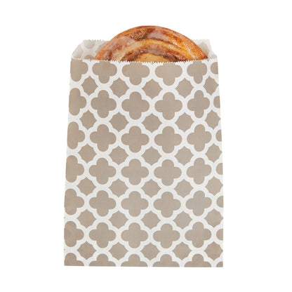 Bag Tek Rectangle Gray Paper Bag - Asian Monogram - 7" x 5" - 100 count box